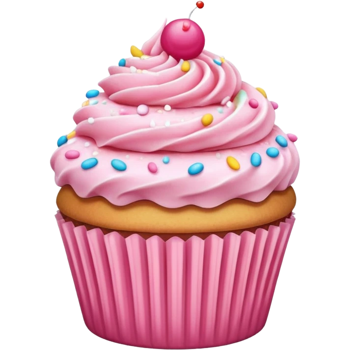 Cupcake with pink icing emoji