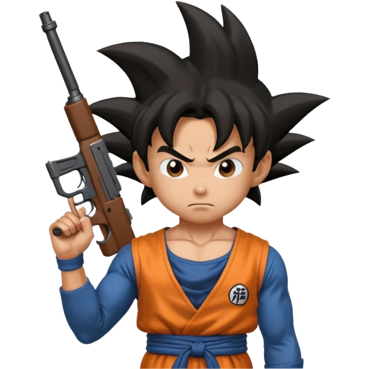Goku with a gun emoji