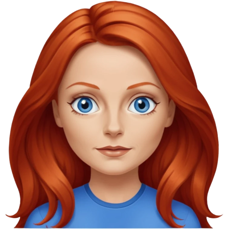 Geri Halliwell with blue eyes, long red hair emoji