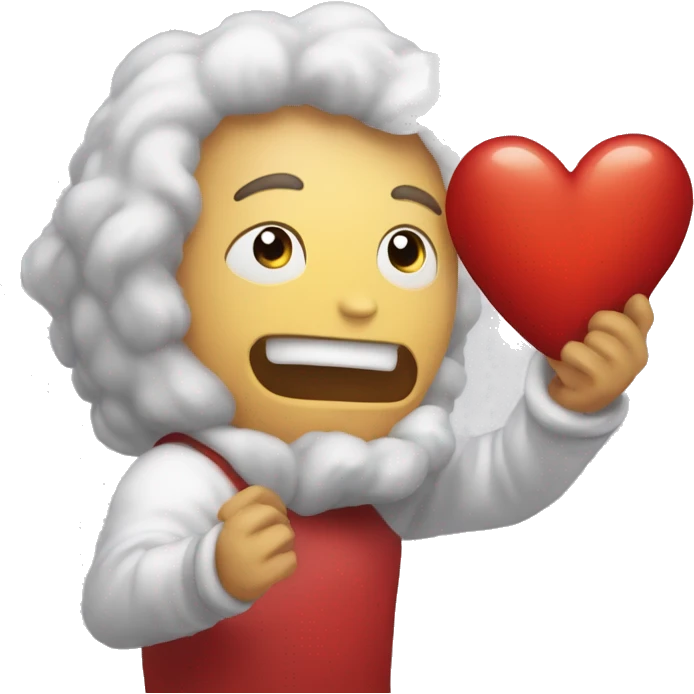 Manos de corazon y emoji casi llorando emoji