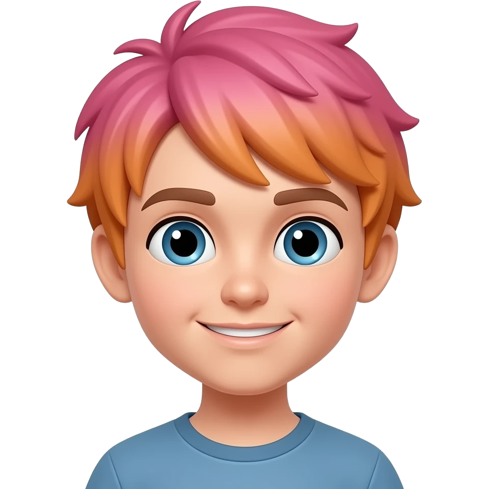 Pink and orange gradient boy emoji