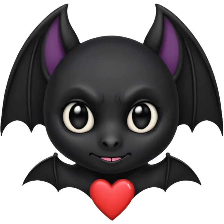 emo black bat with a heart earring emoji