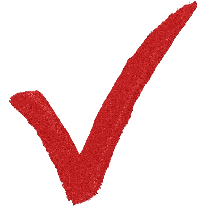 Isolate and keep only the red checkmark in a torn calligraphic style with a transparent background, 512x512px. emoji
