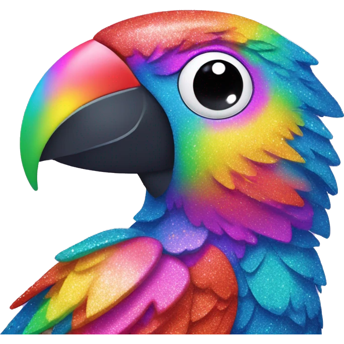 lisa frank glitter parrot  emoji