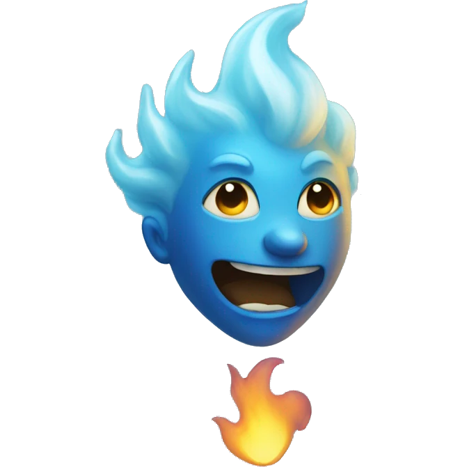 little blue spirit flame  emoji