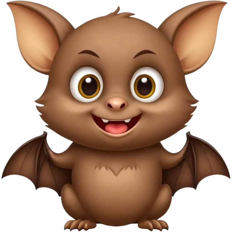 Cheeky little bat mascot for FC Rostov football club, mischievous expression, cute, playful, small bat with big smile emoji