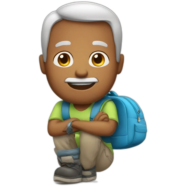 Un father that give's a rock to his son emoji
