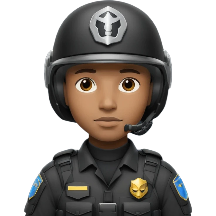 Futuristic black man cop emoji