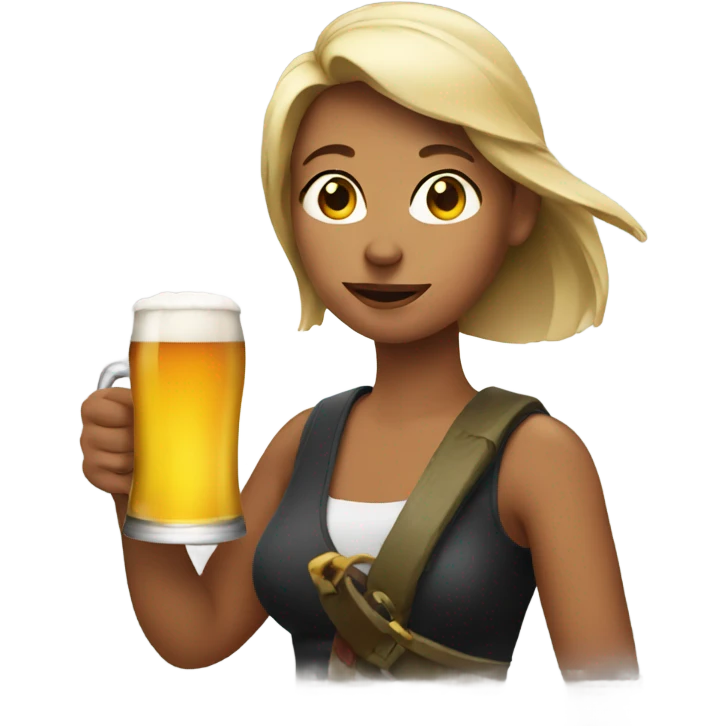 woman holding a beer  emoji
