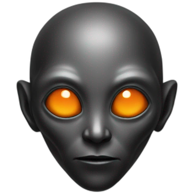 alien black with orange details emoji