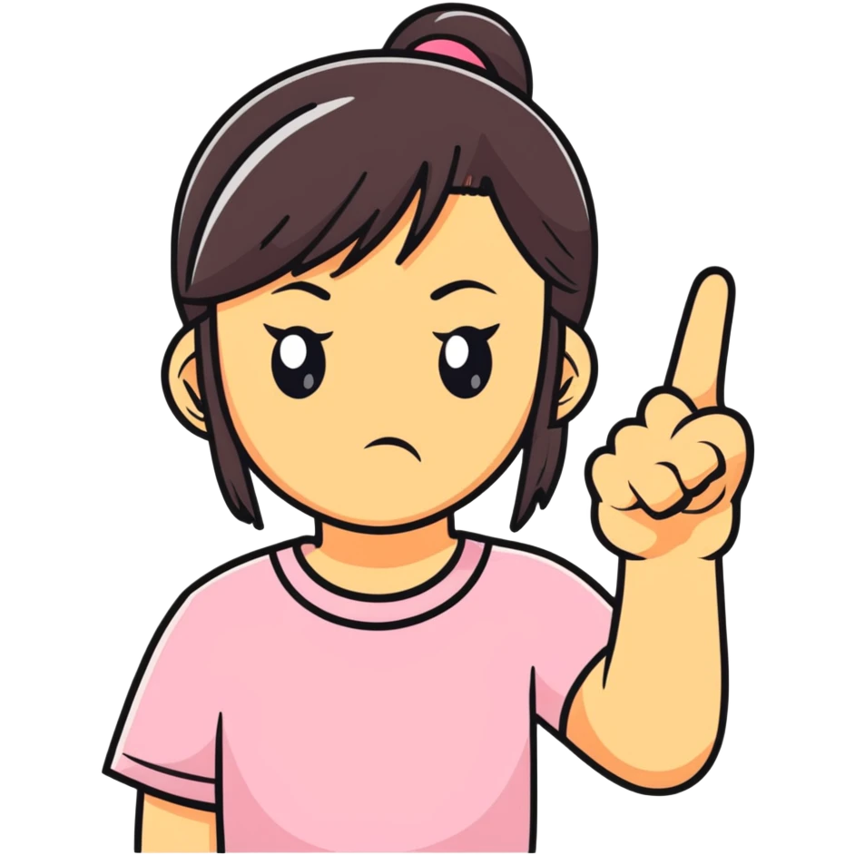 girl sticking up middle finger emoji