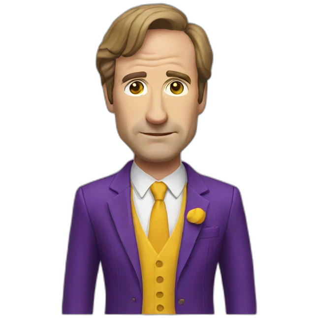 Saul goodman with a purple suit and  yellow blouse emoji