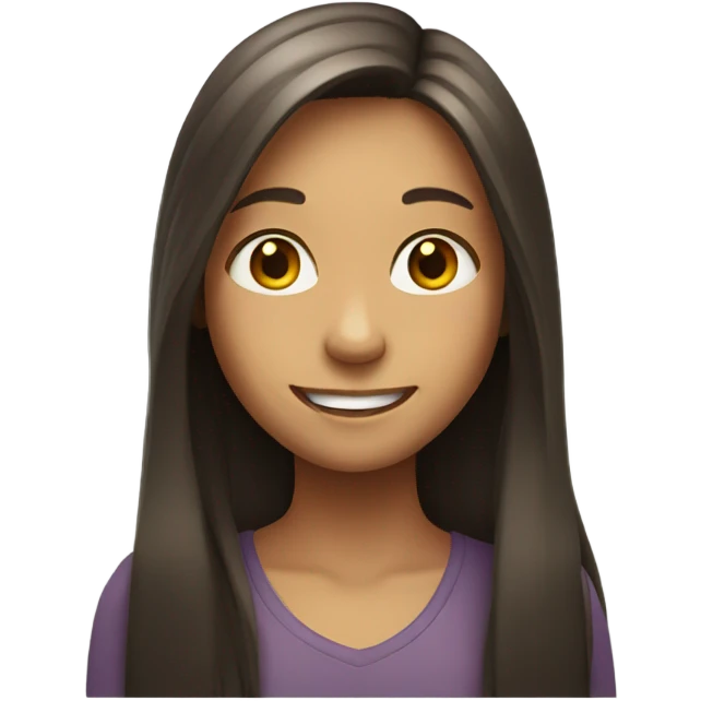 smiling girl with long hair emoji