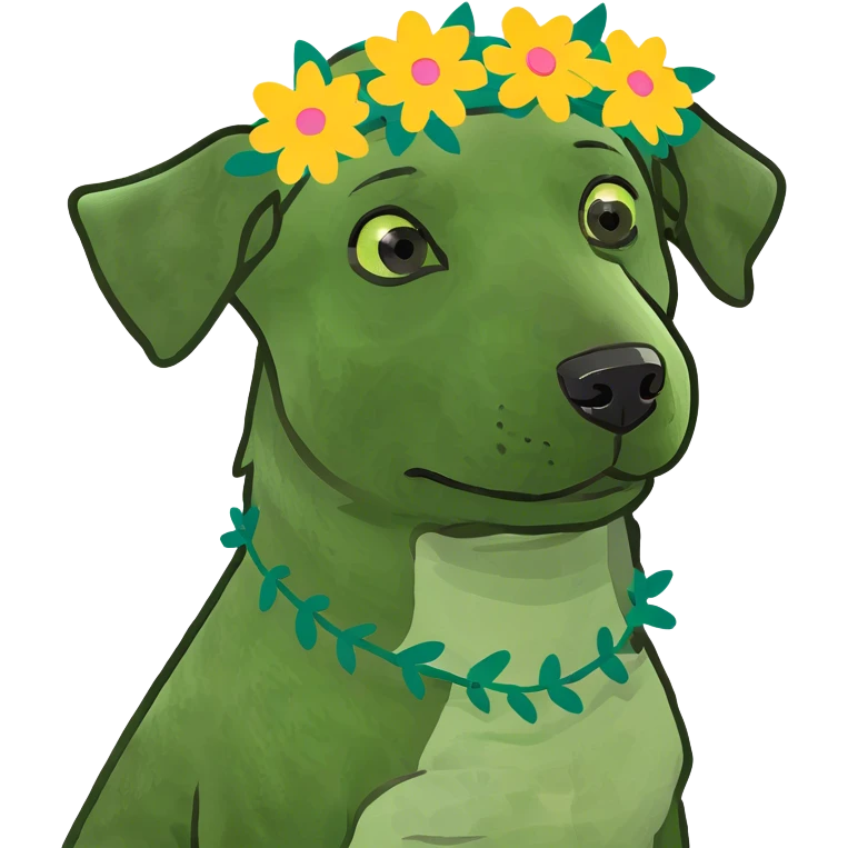 Dog with flowers emoji