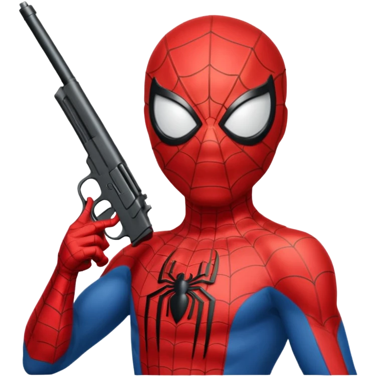 Spiderman with gun emoji