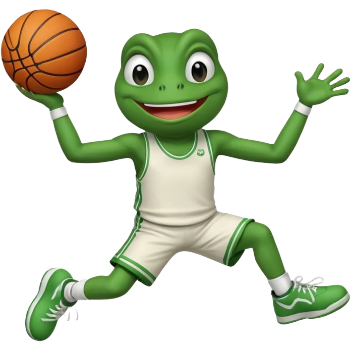 pepe frog throwing a basketball emoji