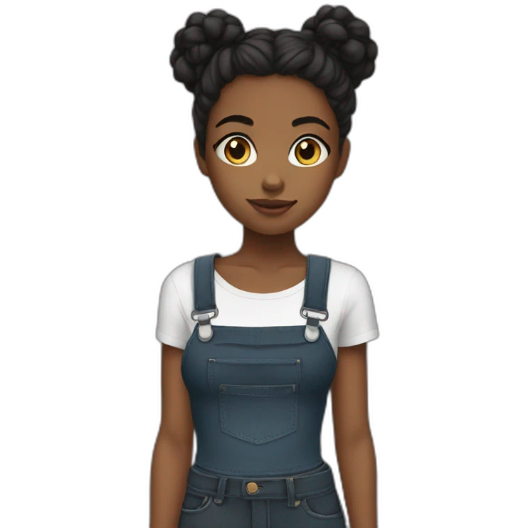 cute black girl with crop top shirt no jacket emoji