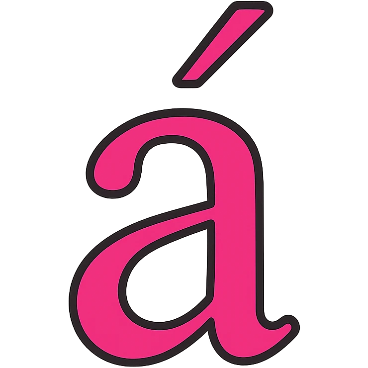 serif-style lowercase a with acute accent, elegant and classic, icon style emoji