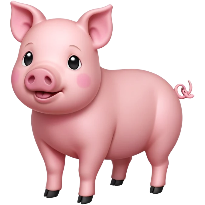 cinematic-[realistic pig]-realistic-full-body-standing-emoji,-tail-flicking-lazily,-head-tilted-dramatically,-sleek-[pink]-skin,-simplified-yet-realistic-focused-features,-highly-detailed,-glowing-with-an-almost-sarcastic-glow emoji