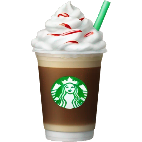Peppermint iced coffee emoji