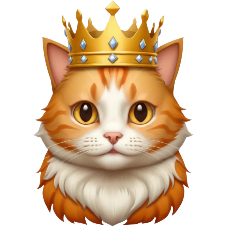 Cat wearing king hat emoji