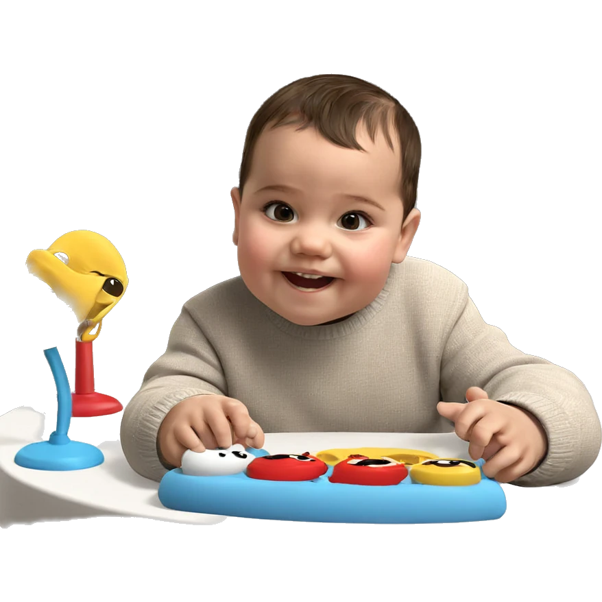 boy playing with toy sweater emoji