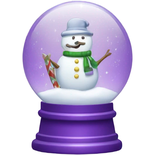 Christmas snowglobe light purple emoji
