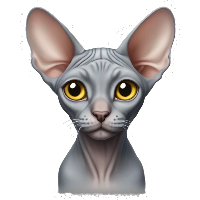 Grey Sphynx cat emoji