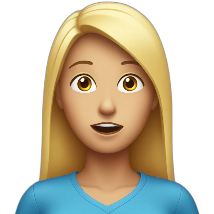 surprised woman with blue shirt emoji