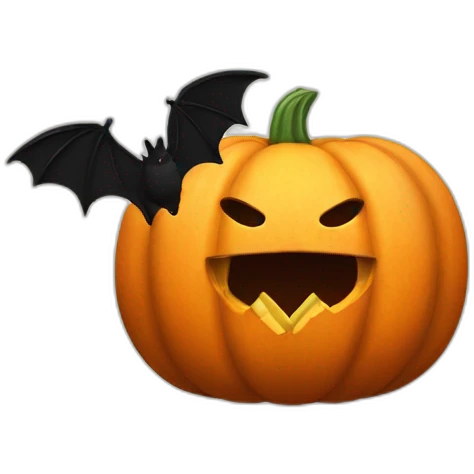 Pumpkin hitting a bunny with a bat emoji