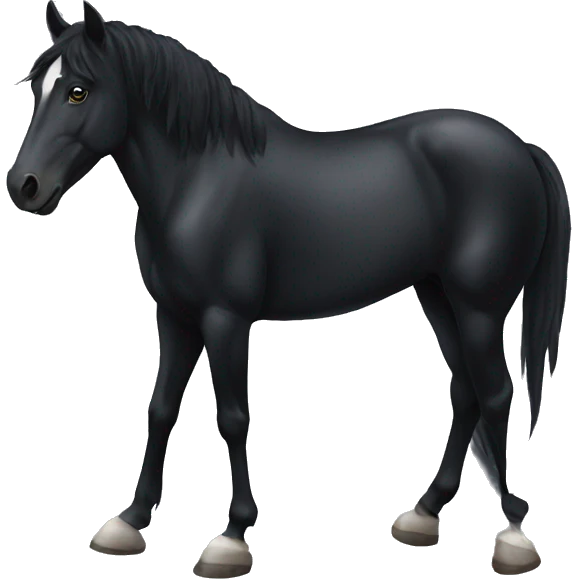 a completely black horse, with black hooves emoji
