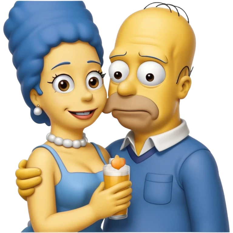 Homer Simpson and Marge kissing emoji emoji