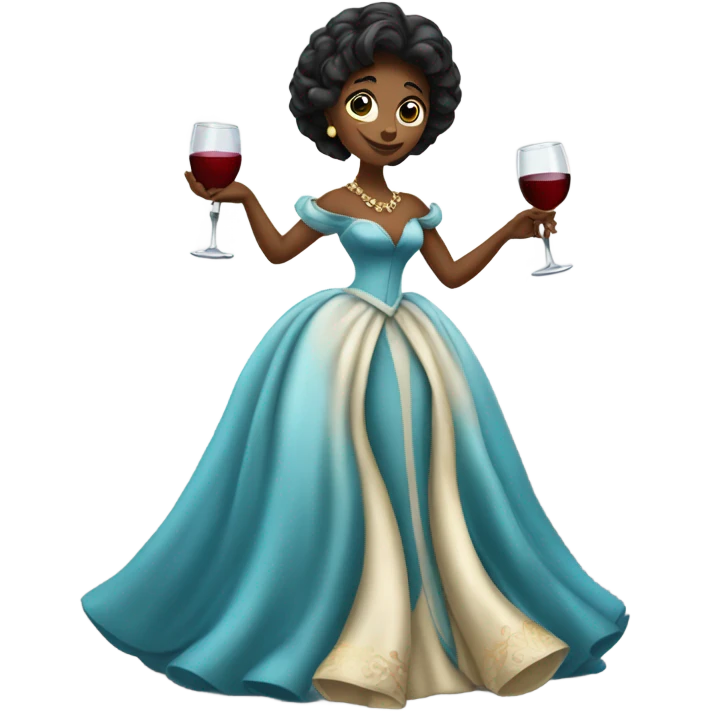 Princess have a drink of wine emoji