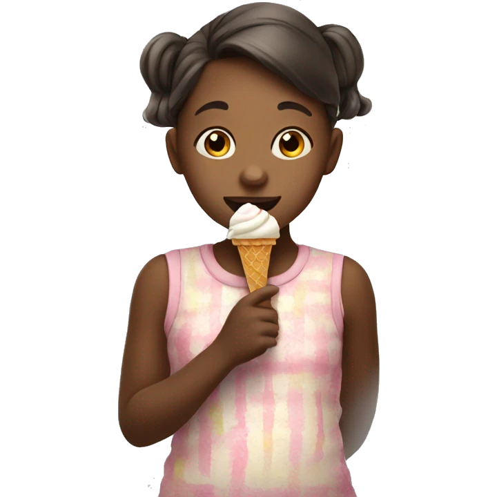 Little girl eating ice cream emoji