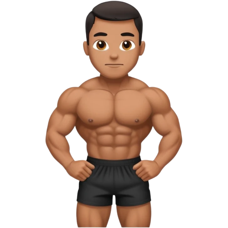 bodybuilder wearing black emoji
