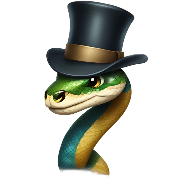 Snake with a scarf, mustache, and monocle  emoji