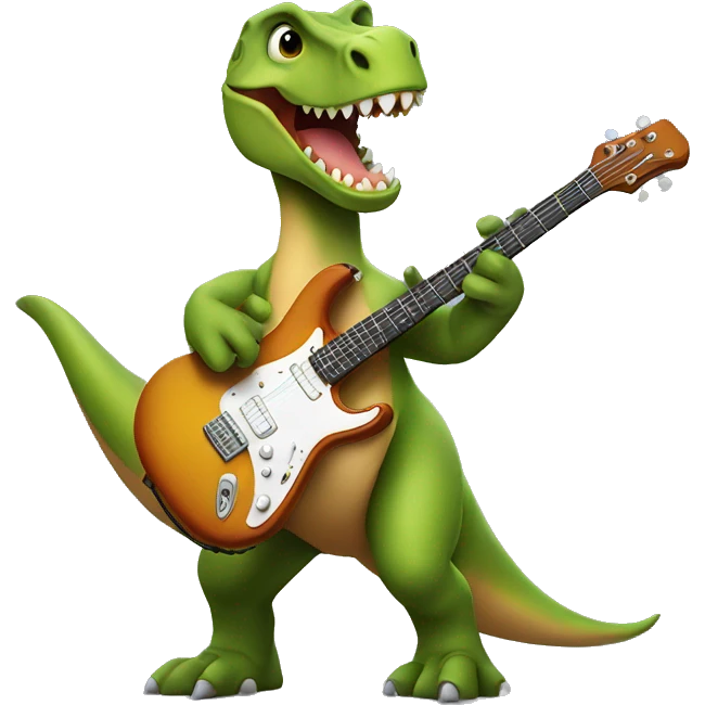 Dinosaur playing guitar emoji