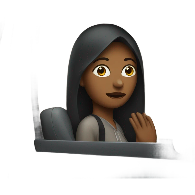 Woman waiting in car emoji