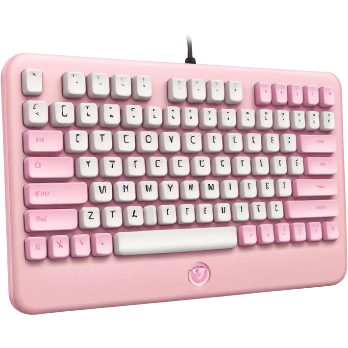 Pastel pink and white gaming computer keyboard emoji