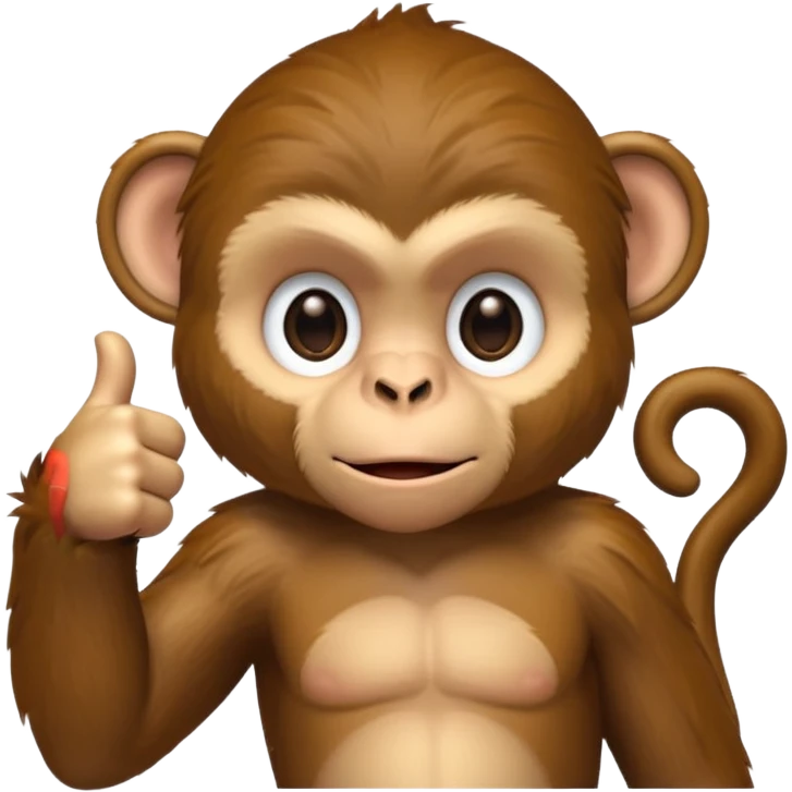 monkey with one thumbs down emoji