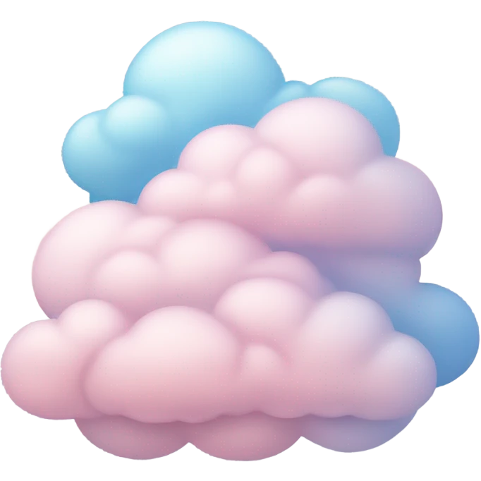 Pastel pink and blue clouds emoji