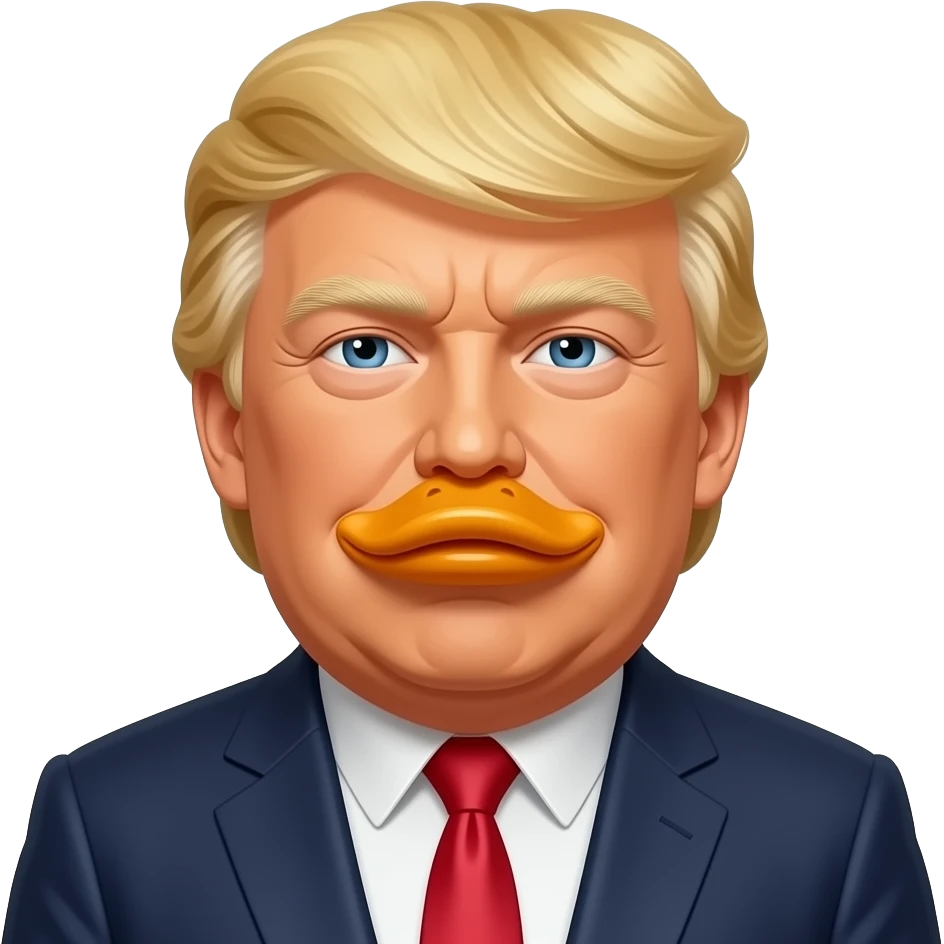 Trump mad in a ducks body emoji