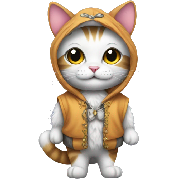 Kitty with a costume  emoji
