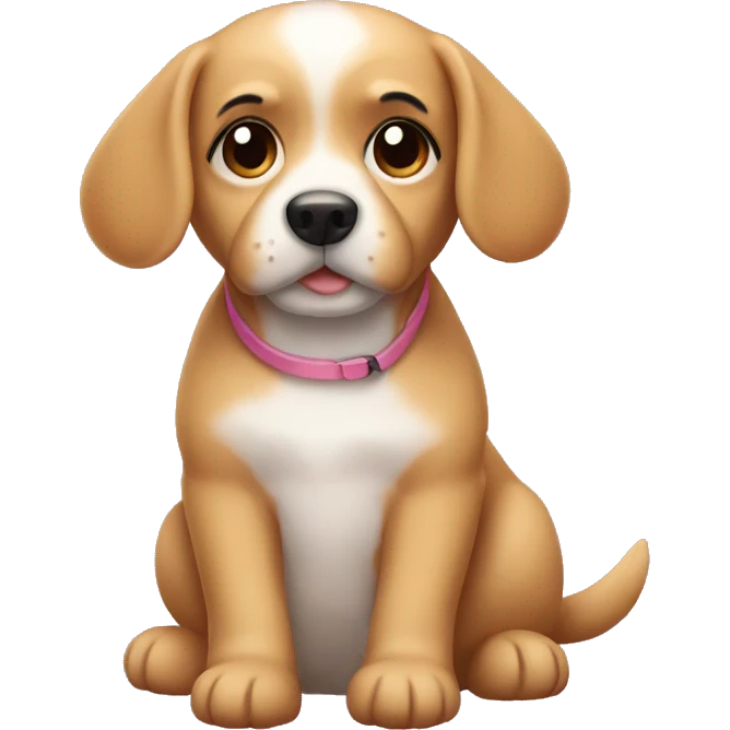 Cute dog with 🎀 emoji