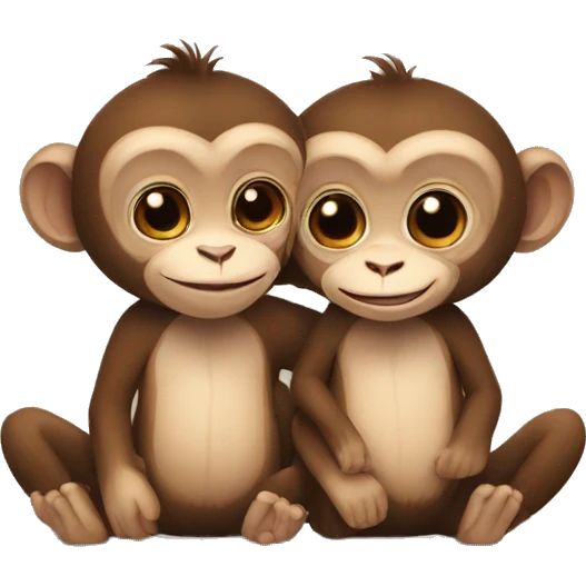 monkey couple being in love emoji