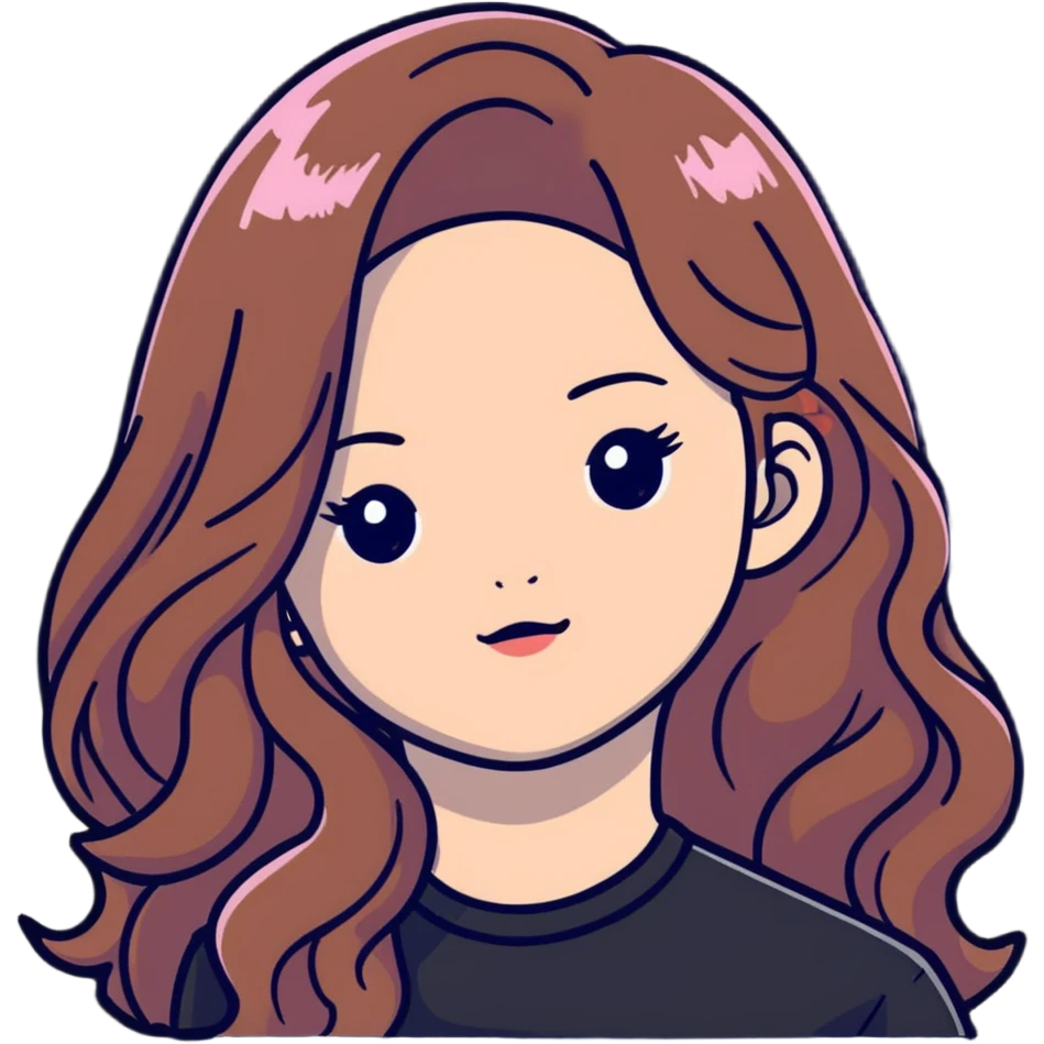 Jennie from BLACKPINK with wavy brown hair emoji