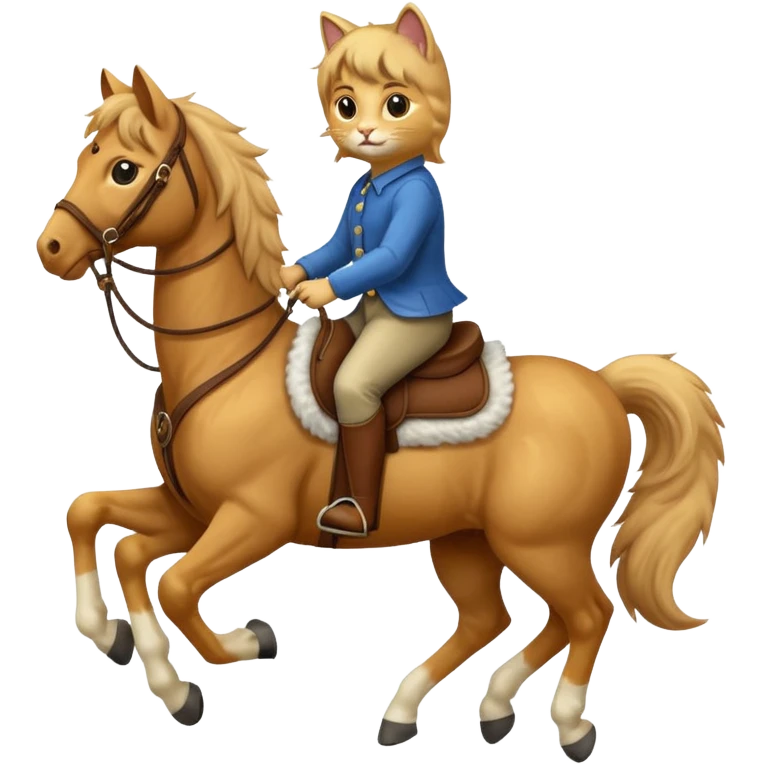 cat riding a horse emoji