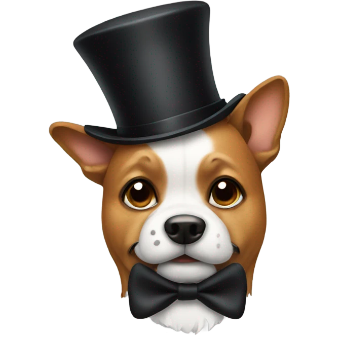 Dog with a top hat emoji
