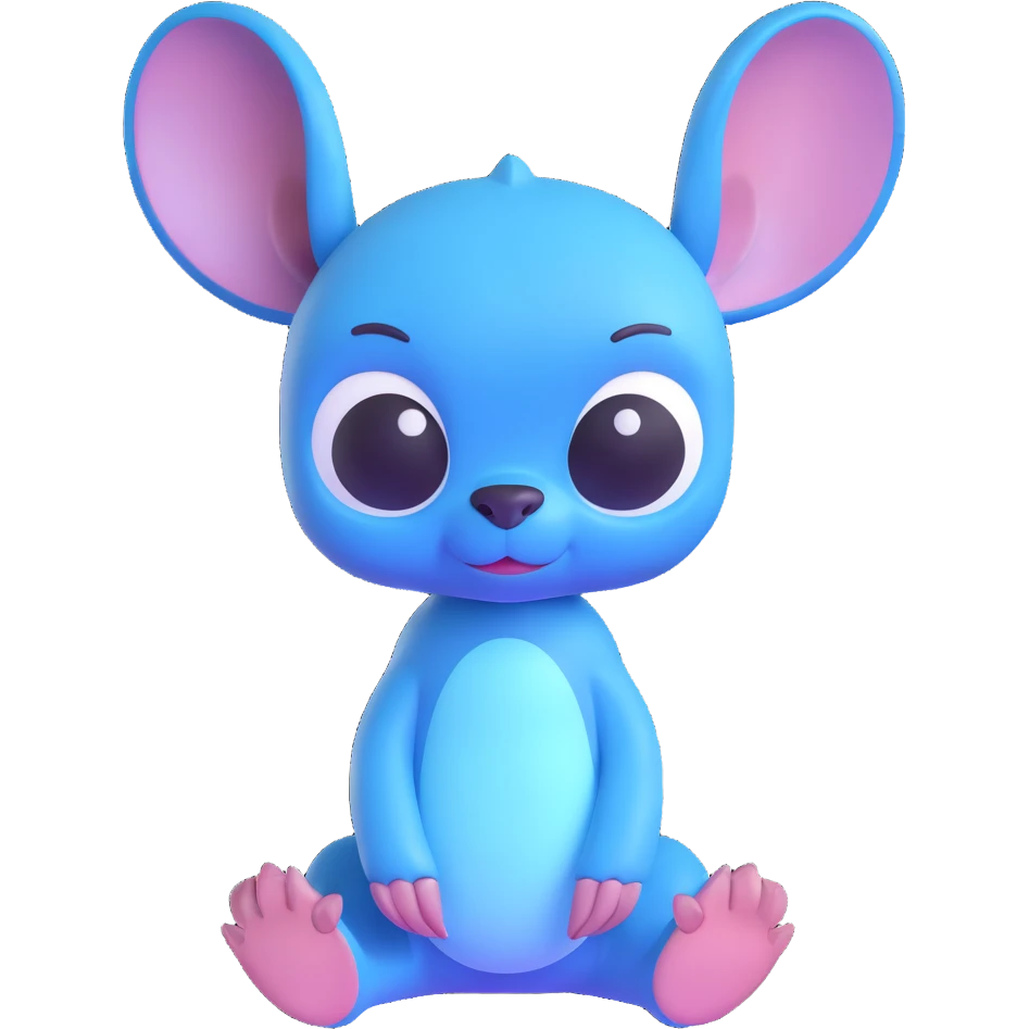 Stitch, the blue alien from Lilo & Stitch, 3D style emoji