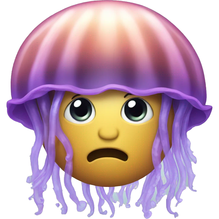 Jellyfish wearing a wig emoji